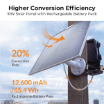 Brinno ASP1000P solar panel with 10W output and 12,600mAh rechargeable battery pack mounted outdoors