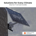 Brinno ASP1000P solar panel with IP65 weatherproof rating operating in heavy rain