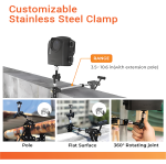Brinno stainless steel camera clamp – adjustable mount for time lapse construction documentation