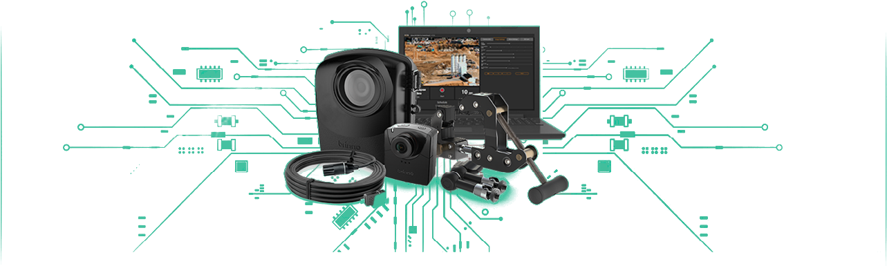 Brinno BCC2000 Plus time lapse camera kit with weatherproof housing, camera clamp, USB-C cable, and laptop interface