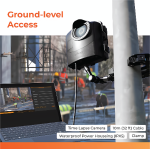 Brinno BCC2000 time lapse camera mounted on pole with waterproof housing and 10m data/power cable for ground-level access