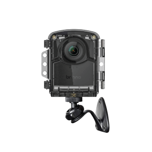 Brinno TLC2020-M time lapse camera placed in green leaves for outdoor use, with waterproof Housing