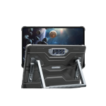 Back view of OUKITEL RT8 rugged tablet featuring a triple rear camera system and reinforced kickstand for industrial and outdoor use