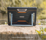 Back view of OUKITEL RT8 rugged tablet featuring a triple rear camera system and reinforced kickstand for industrial and outdoor use