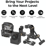 Brinno TLC2020-C time lapse camera bundle with waterproof case, industrial clamp, and long-lasting battery