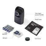 Front view of Brinno TLC300 time lapse camera showing LCD screen, status indicators, and control button