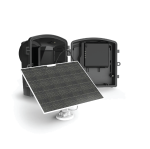 Brinno ASP1000P solar panel connected to weatherproof housing with internal battery pack for time lapse camera